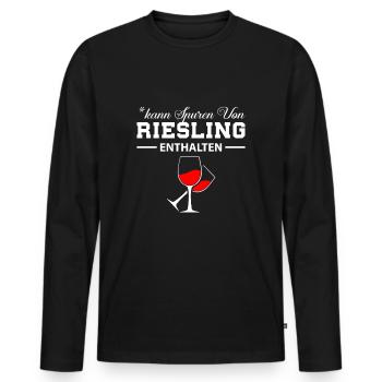 Kann Spuren von Riesling enthalten Wein Spruch - T-shirt manches longues Premium bio Homme - noir - Devant - Nico (187cm)