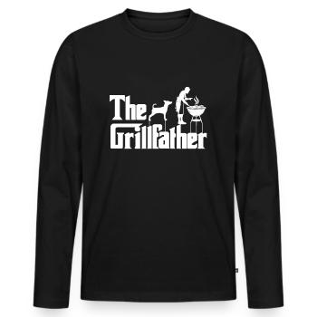 Father Grillfather Grilling Papa Grill Season Meat - Men's Premium Organic Long Sleeve Shirt - black - Front - Nico (187cm)