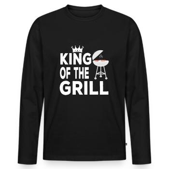 Barbecue Barbecue King Grill saison - T-shirt manches longues Premium bio Homme - noir - Devant - Nico (187cm)