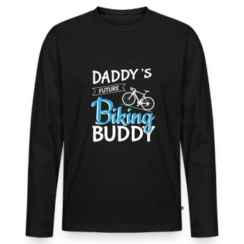 Daddy's Bicycle Buddy Sport Expectant Father Saying - Men's Premium Organic Long Sleeve Shirt - black - Front - Nico (187cm)