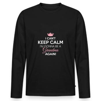 Großmutter Omi Werdende Oma Enkelkinder Schwanger - Männer Premium Bio Langarmshirt - Schwarz - Vorne - Nico (187cm)