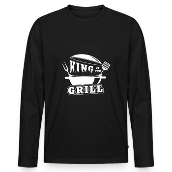 King of the Grill Grill Master Grill Grilling King - Men's Premium Organic Long Sleeve Shirt - black - Front - Nico (187cm)