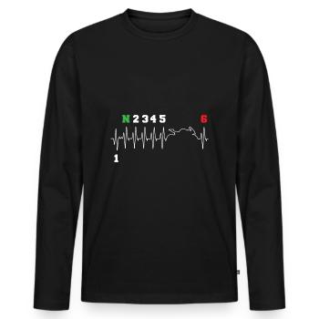 Moto cardio-vitesse vitesse vitesse vélo - T-shirt manches longues Premium bio Homme - noir - Devant - Nico (187cm)
