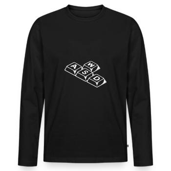 WASD Keyboard Gamer Gaming Gaming Gamer Control PC - Men's Premium Organic Long Sleeve Shirt - black - Front - Nico (187cm)
