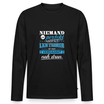 LKW-Fahrer LKW Fahrer Spruch Brummi Trucker Truck - Männer Premium Bio Langarmshirt - Schwarz - Vorne - Nico (187cm)