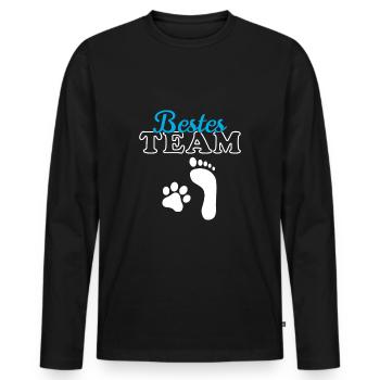 Team Hund & Mensch Hundebesitzer Hundeliebe Hunde - Männer Premium Bio Langarmshirt - Schwarz - Vorne - Nico (187cm)