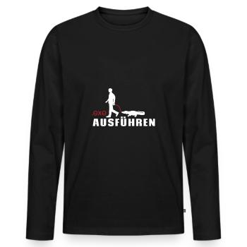 Exe Ausführen IT Nerd Spruch Computer PC - Männer Premium Bio Langarmshirt - Schwarz - Vorne - Nico (187cm)
