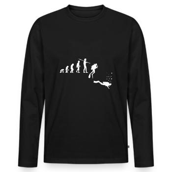 62Taucher Tauchen Evolution Unter Wasser Hobby - Männer Premium Bio Langarmshirt - Schwarz - Vorne - Nico (187cm)