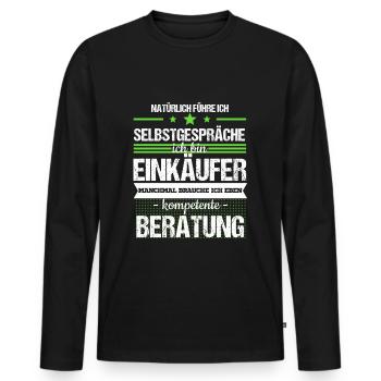 Einkäufer Einkauf Technisch Job Beruf Geschenk - Männer Premium Bio Langarmshirt - Schwarz - Vorne - Nico (187cm)
