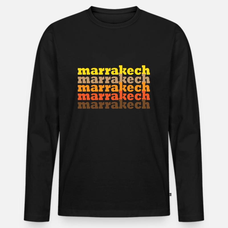 Marrakesch - Männer Premium Bio Langarmshirt - Schwarz