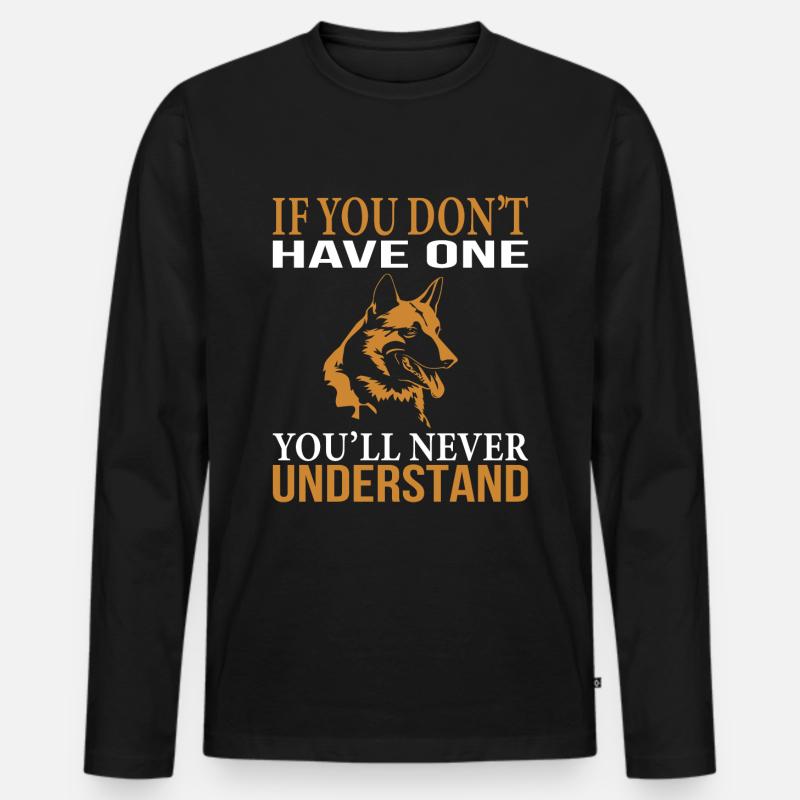Schäferhund - Männer Premium Bio Langarmshirt - Schwarz