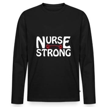 Nurse nurse - Men's Premium Organic Long Sleeve Shirt - black - Front - Nico (187cm)