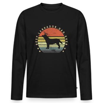 Best Labrador Dad Ever Dog Dad Dog Ownership - Men's Premium Organic Long Sleeve Shirt - black - Front - Nico (187cm)
