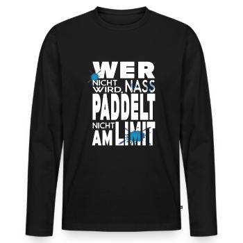 Stand Up Paddling Kanu SUP Kajak lustiger Spruch - Männer Premium Bio Langarmshirt - Schwarz - Vorne - Nico (187cm)