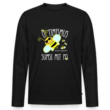 Optimismus Sumsi mit Po Imker Bienen Hummel Honig - Männer Premium Bio Langarmshirt - Schwarz - Vorne - Nico (187cm)
