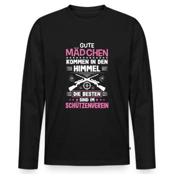 Sportschütze Schützenverein Schützenfest Schützin - Männer Premium Bio Langarmshirt - Schwarz - Vorne - Nico (187cm)