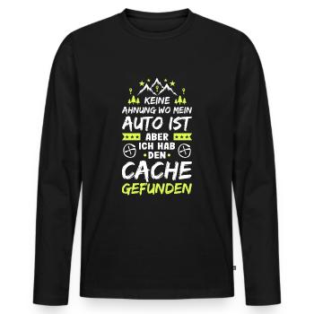 Geocaching Keine Ahnung Geocacher Cache Geocachen - Männer Premium Bio Langarmshirt - Schwarz - Vorne - Nico (187cm)