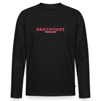 Bratwurst Thüringen selber machen Bratwurstrezepte - Männer Premium Bio Langarmshirt - Schwarz - Vorne - Nico (187cm)