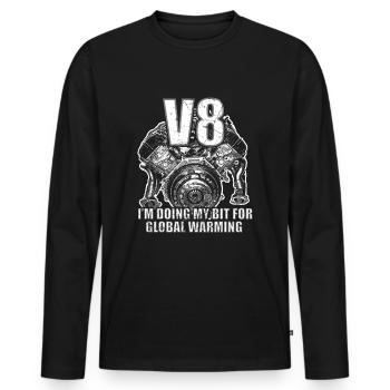 V8 Big Block, Tuningteile - Männer Premium Bio Langarmshirt - Schwarz - Vorne - Nico (187cm)