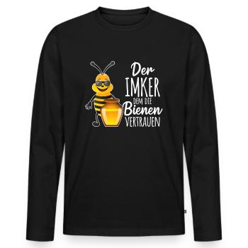 Der Imker dem die Bienen vertrauen Bienenzüchter I - Männer Premium Bio Langarmshirt - Schwarz - Vorne - Nico (187cm)