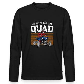 Ich kann nicht, ich habe Quad. - Männer Premium Bio Langarmshirt - Schwarz - Vorne - Nico (187cm)