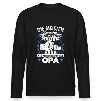 Großvater Die Wichtigsten Nennen Mich Opa Opi - Männer Premium Bio Langarmshirt - Schwarz - Vorne - Nico (187cm)