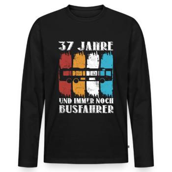 Busfahrer 37 Jahre Busfahren Beruf 37 Geburtstag - Männer Premium Bio Langarmshirt - Schwarz - Vorne - Nico (187cm)