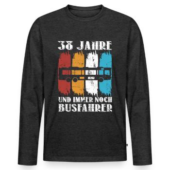 Busfahrer Busfahren Beruf 38 Geburtstag Spruch - Männer Premium Bio Langarmshirt - Anthrazit meliert - Vorne - Nico (187cm)