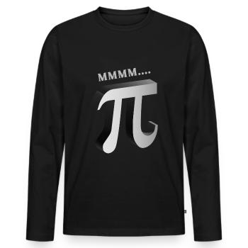 Mmmm Pi Drôle de Math et Pie Lover Design pour Pi Day - T-shirt manches longues Premium bio Homme - noir - Devant - Nico (187cm)