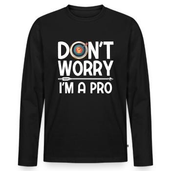 Bogenschießen Archery - Männer Premium Bio Langarmshirt - Schwarz - Vorne - Nico (187cm)