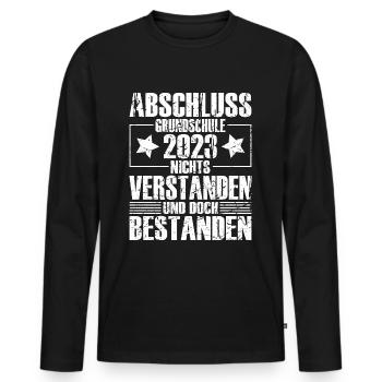 Abschluss 2023 Grundschule - Männer Premium Bio Langarmshirt - Schwarz - Vorne - Nico (187cm)
