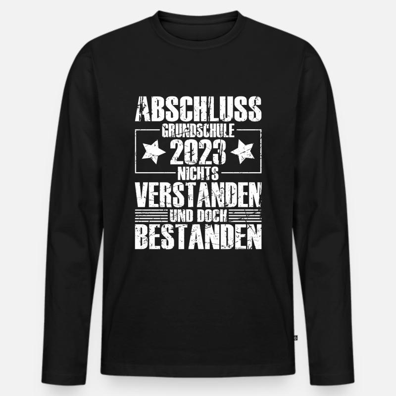Abschluss 2023 Grundschule - Männer Premium Bio Langarmshirt - Schwarz