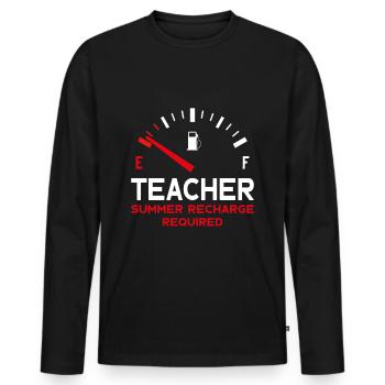 LUSTIG LEHRER SOMMERFERIEN ERFORDERLICH LEHRER - Männer Premium Bio Langarmshirt - Schwarz - Vorne - Nico (187cm)