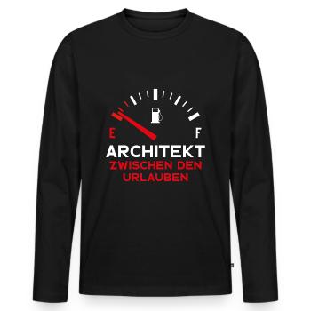ARCHITEKT ZWISCHEN DEN URLAUBEN ARCHITEKT - Männer Premium Bio Langarmshirt - Schwarz - Vorne - Nico (187cm)