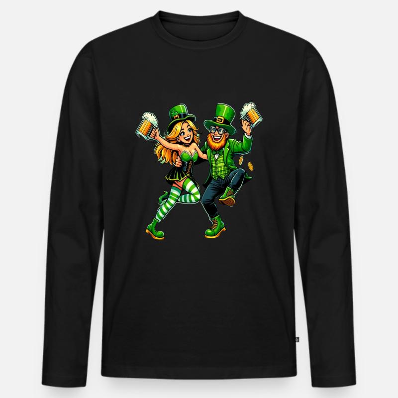 Tanzendes Paar - Männer Premium Bio Langarmshirt - Schwarz