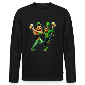 Tanzendes Paar - Männer Premium Bio Langarmshirt - Schwarz - Vorne - Nico (187cm)