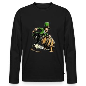 Swift Leprechaun (Irish Leprechaun) Runner - Men's Premium Organic Long Sleeve Shirt - black - Front - Nico (187cm)