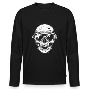 Ski Ski Goggles Skull - Men's Premium Organic Long Sleeve Shirt - black - Front - Nico (187cm)