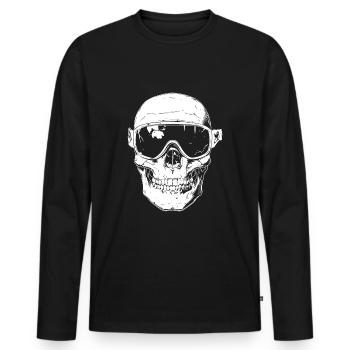 Ski Ski Goggles Skull - Men's Premium Organic Long Sleeve Shirt - black - Front - Nico (187cm)