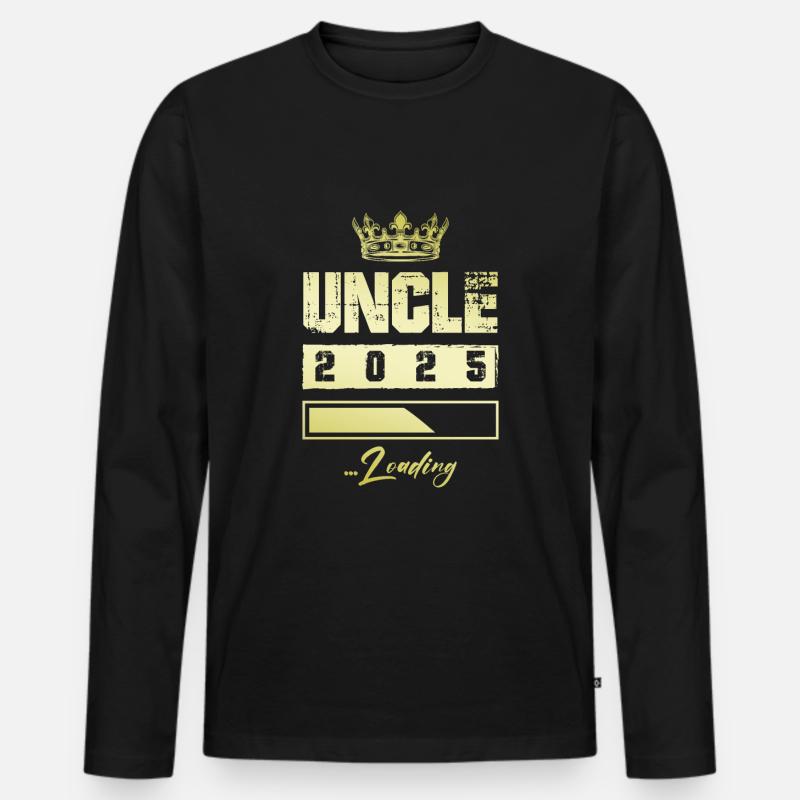 Onkel 2025 Loading - Männer Premium Bio Langarmshirt - Schwarz