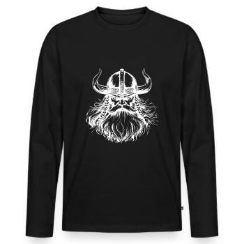 Guerrier viking - T-shirt manches longues Premium bio Homme - noir - Devant - Nico (187cm)