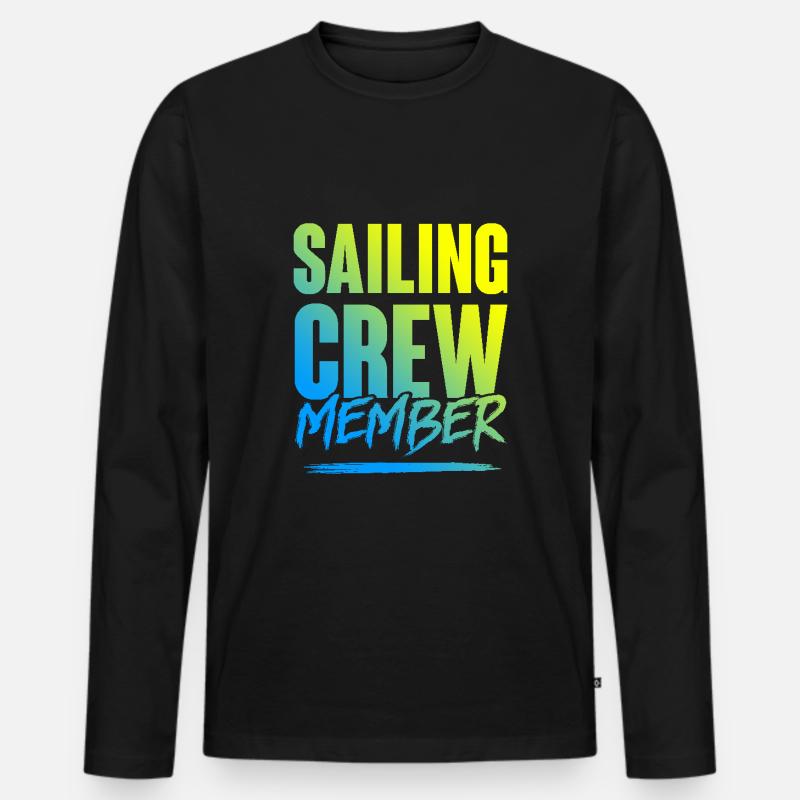 Sailing Crew - Männer Premium Bio Langarmshirt - Schwarz