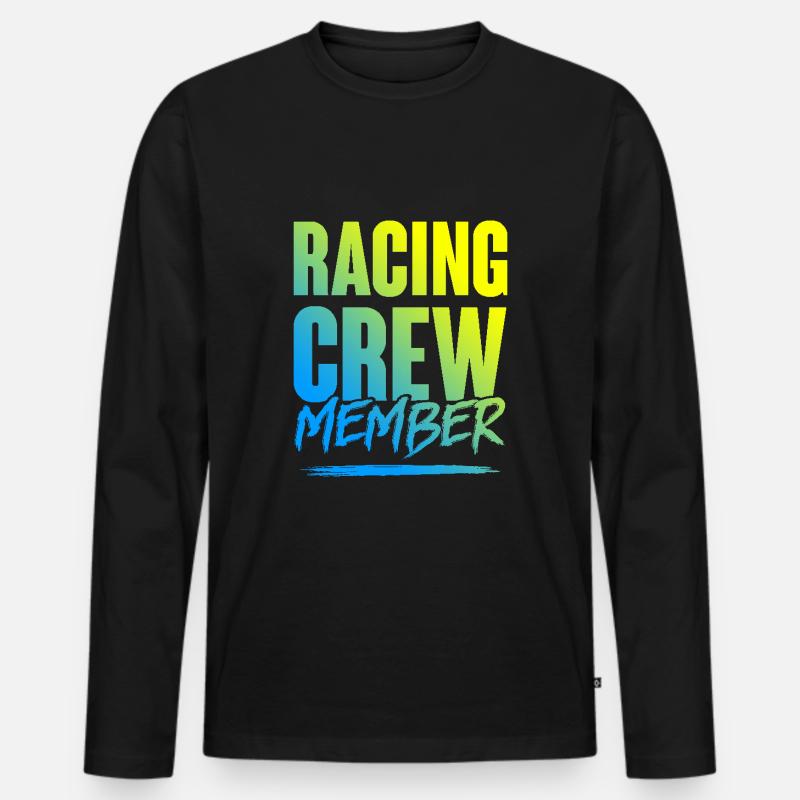 Racing Crew - Männer Premium Bio Langarmshirt - Schwarz