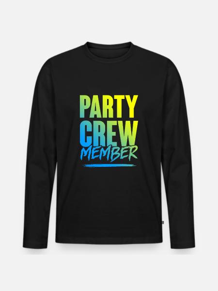 Party Crew - Männer Premium Bio Langarmshirt - Schwarz
