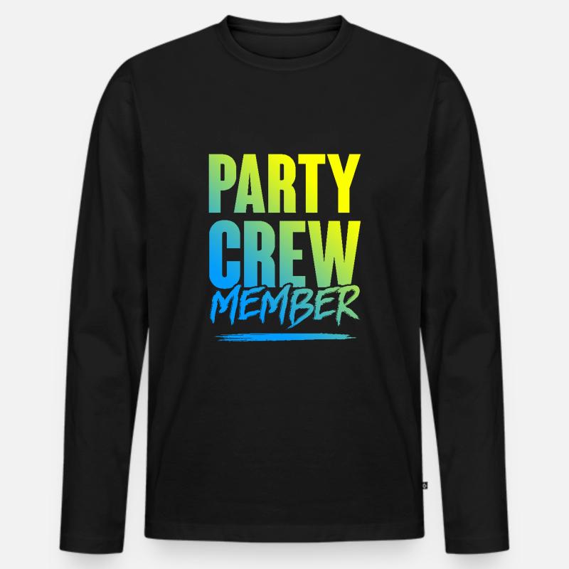 Party Crew - Männer Premium Bio Langarmshirt - Schwarz