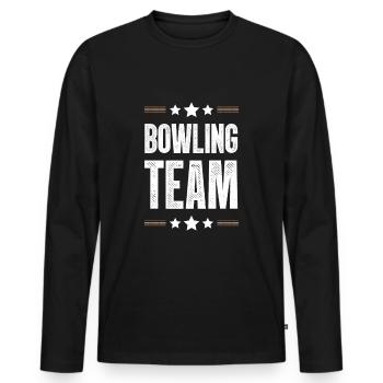 Bowling Team - Men's Premium Organic Long Sleeve Shirt - black - Front - Nico (187cm)