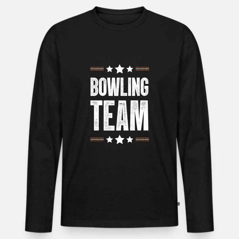 Bowling Team - Männer Premium Bio Langarmshirt - Schwarz