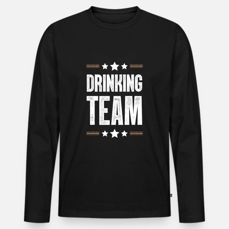 Drinking Team - Männer Premium Bio Langarmshirt - Schwarz