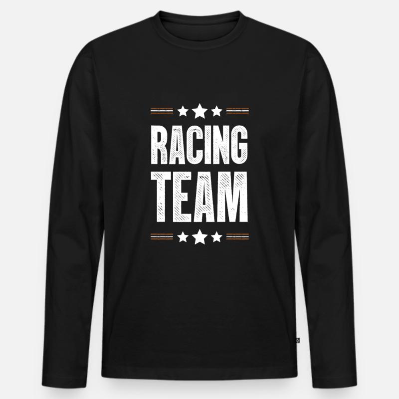 Racing Team - Männer Premium Bio Langarmshirt - Schwarz
