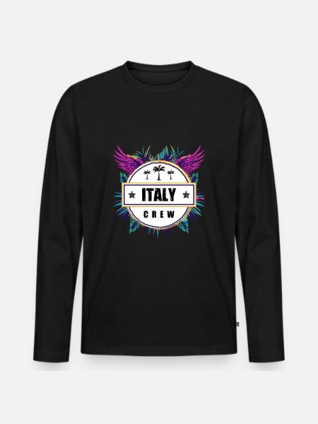 Italy Crew Tropical - Men's Premium Organic Long Sleeve Shirt - black